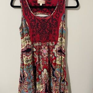 Altar'd State Red and Black Floral Dress